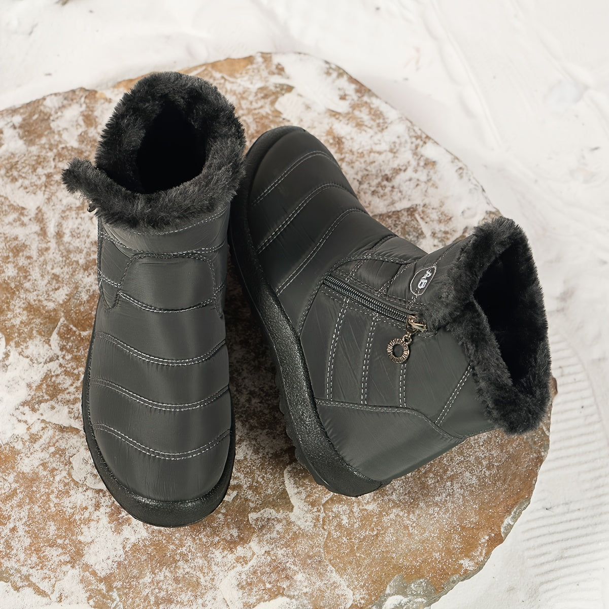 New Winter Warm Women's Snow Boots with Side Zipper
