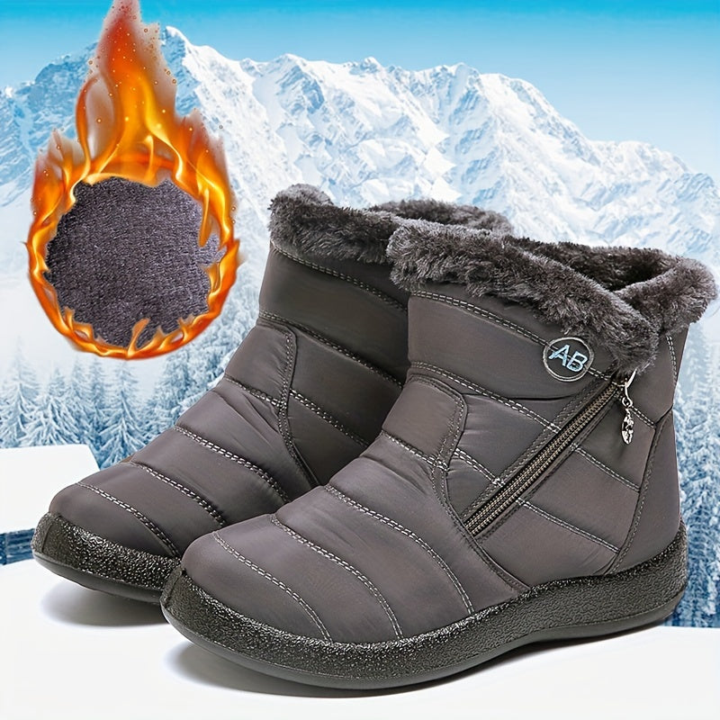 New Winter Warm Women's Snow Boots with Side Zipper