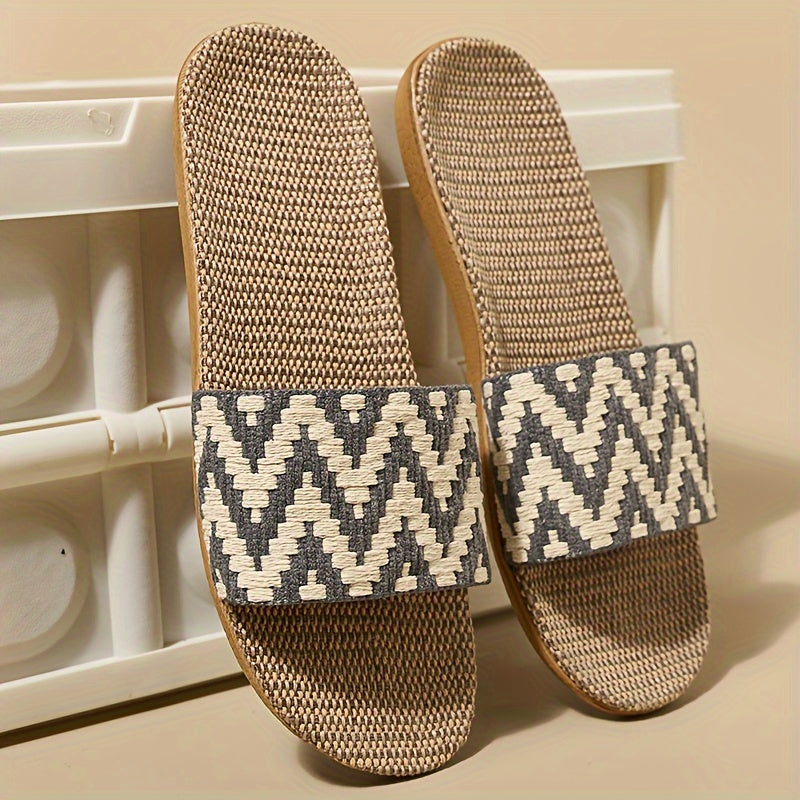 Simple Summer Slippers, Casual Open Toe Slip On Shoes, Comfortable Indoor Home Slippers