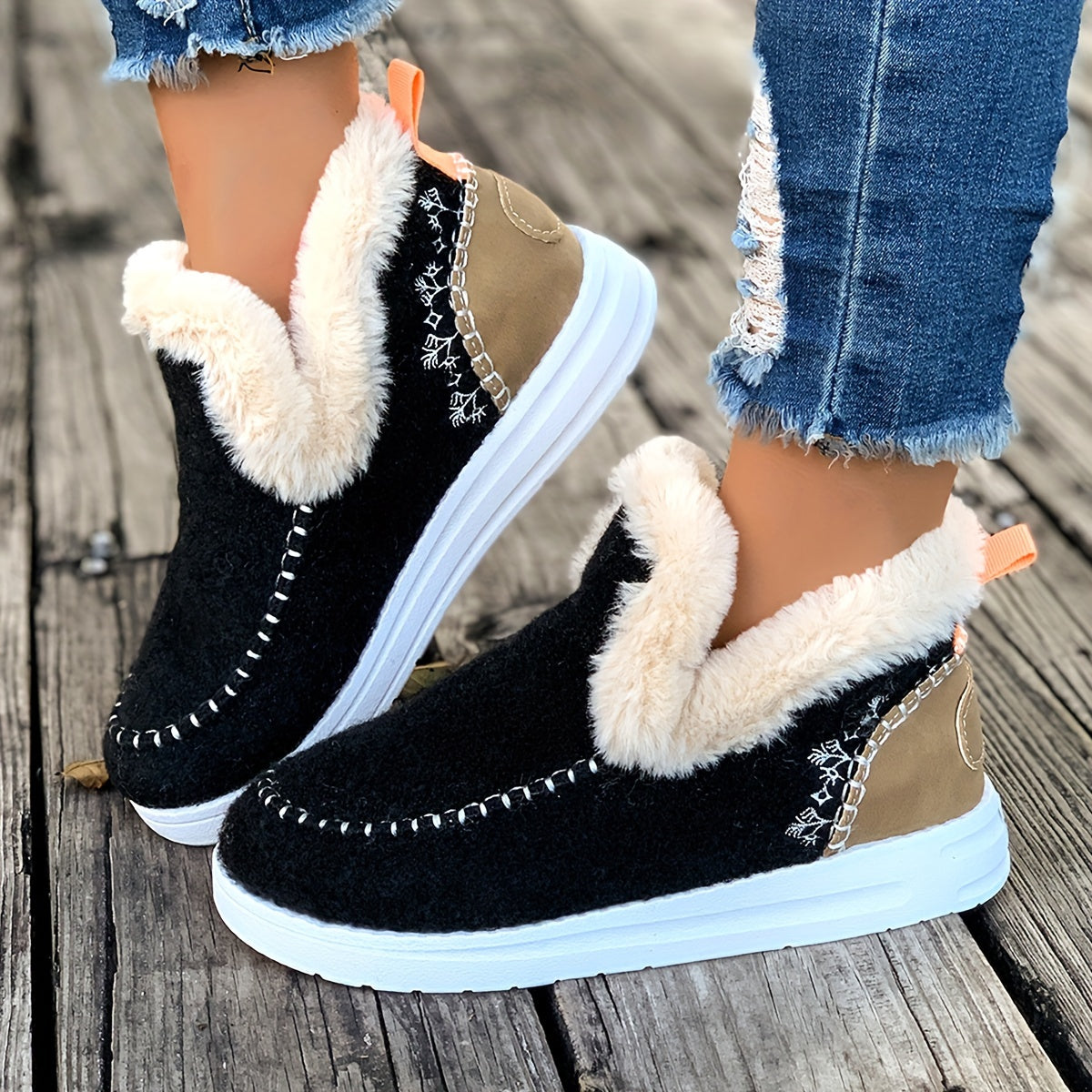 Cozy Women's Winter Snow Boots - Plush Lined, Slip-On Ankle Booties with Thick Sole for Warmth and Comfort