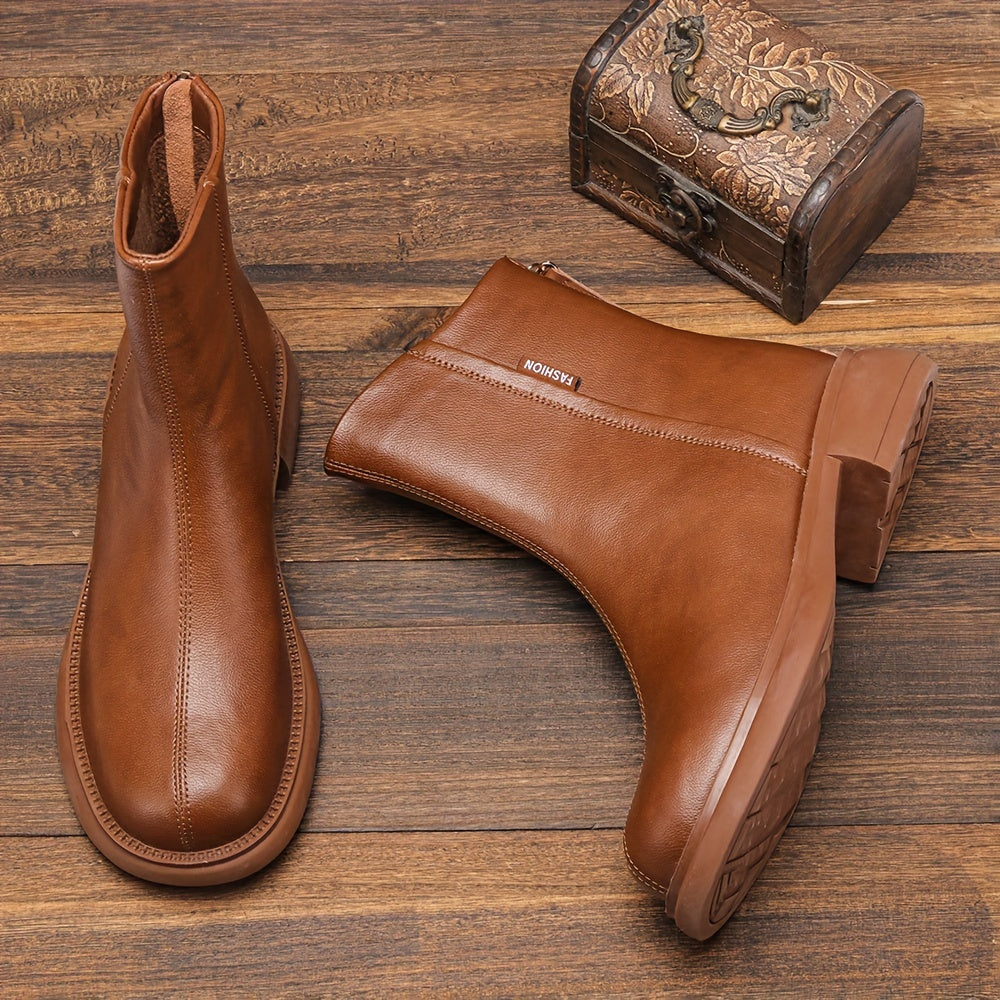 New Autumn and Winter Thin Women's Single Boots Thick Sole Boots Straight Cylindrical Boots 3429