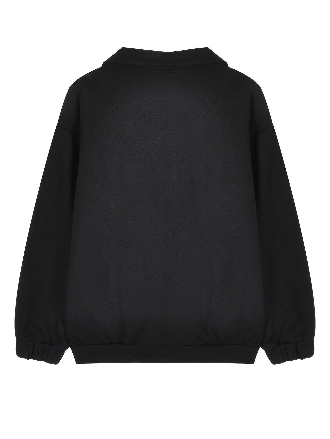 Solid Color Loose Casual Embroidered Stand Collar Jacket with Zipper for Women