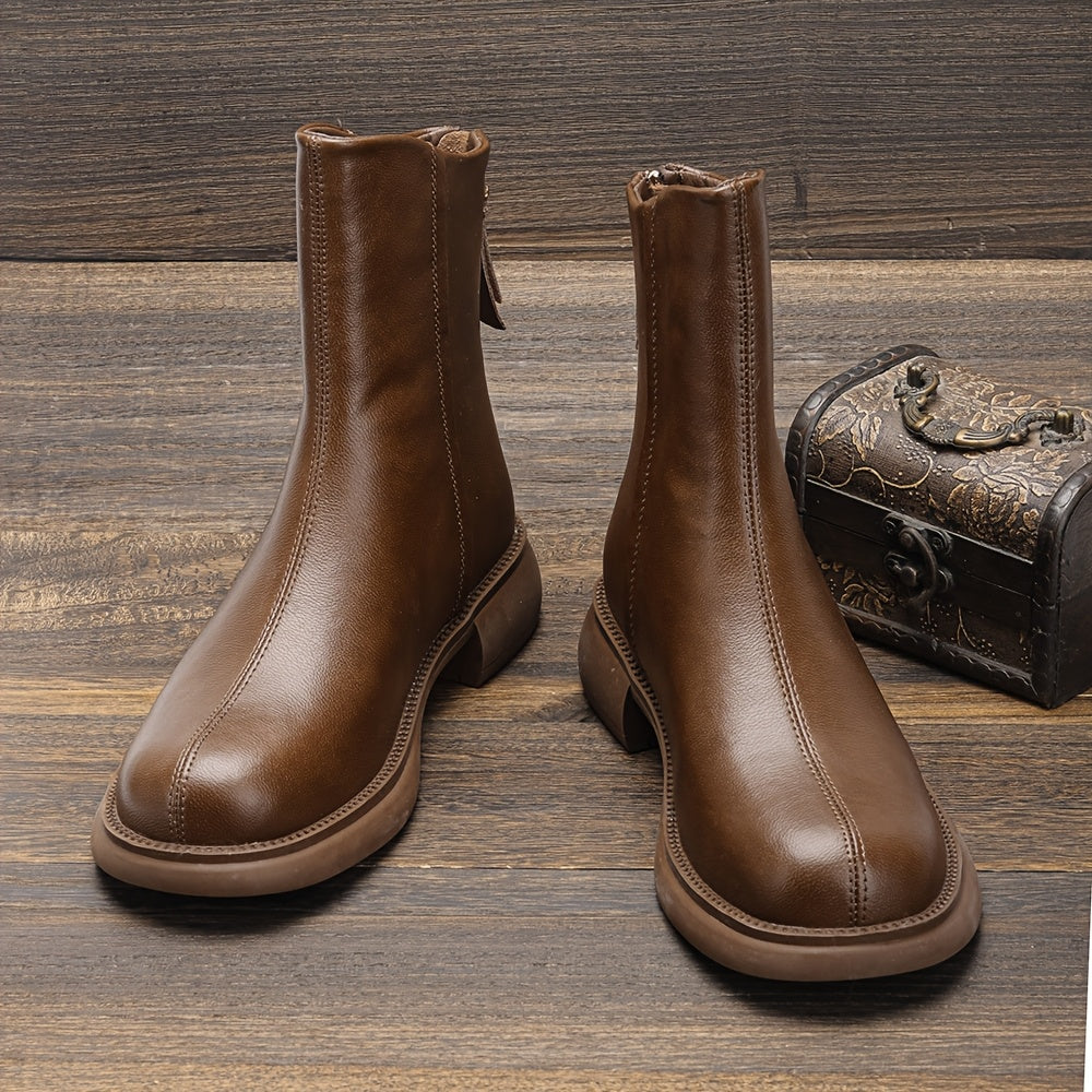 New Autumn and Winter Thin Women's Single Boots Thick Sole Boots Straight Cylindrical Boots 3429