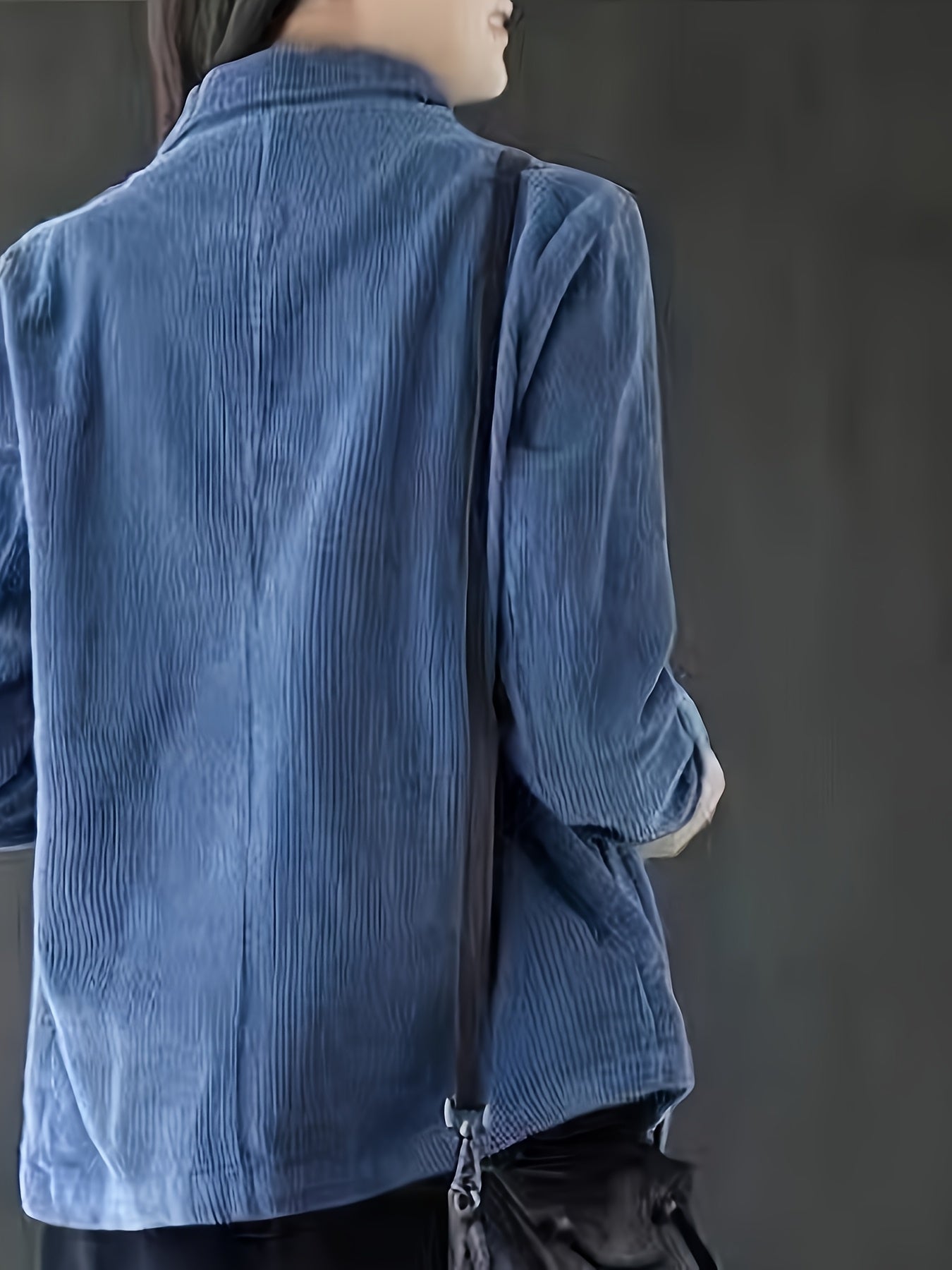 Women'S Casual Blazer, Polyester 100% Solid Color, Long Sleeve, Single Breasted, Knit Fabric, Loose Fit, Spring\u002FFall Season, Regular Length - Fashionable & Versatile