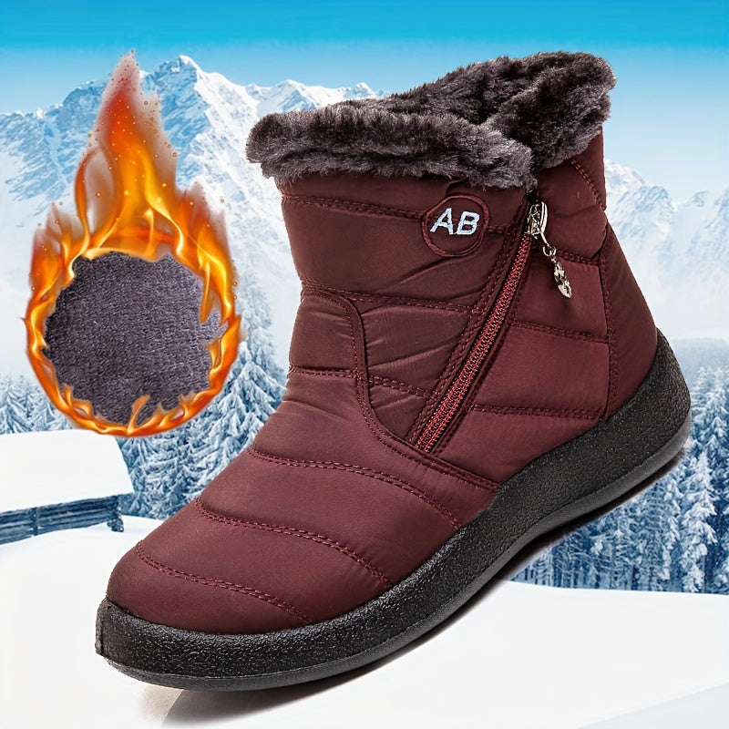 New Winter Warm Women's Snow Boots with Side Zipper