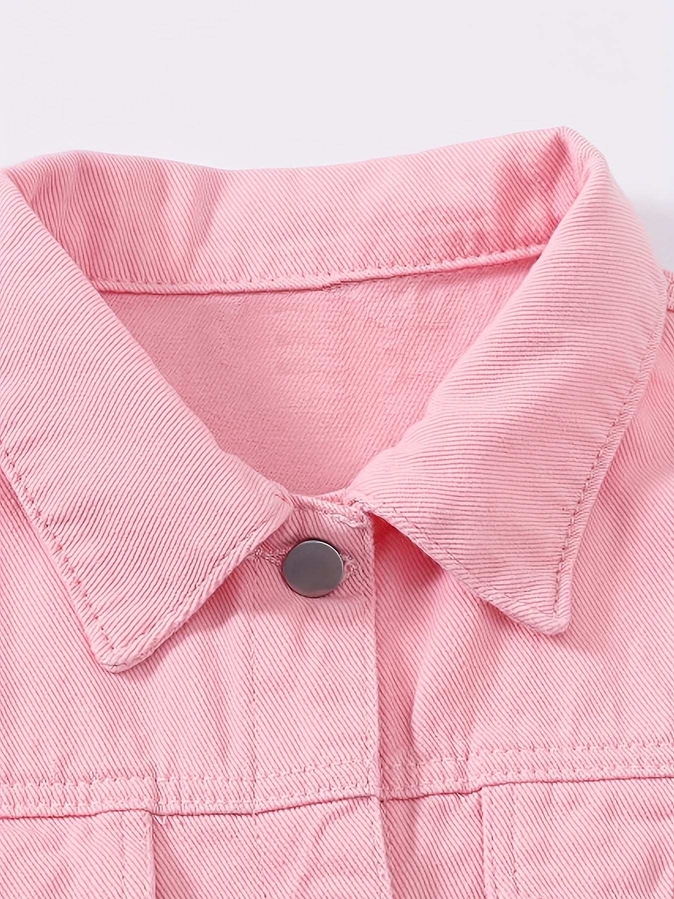 Women'S Lightweight Pink Denim Jacket - Breathable, Washed Finish, Long Sleeve with Chest Pockets, Casual Loose Fit for Spring\u002FSummer, Jean Jacke