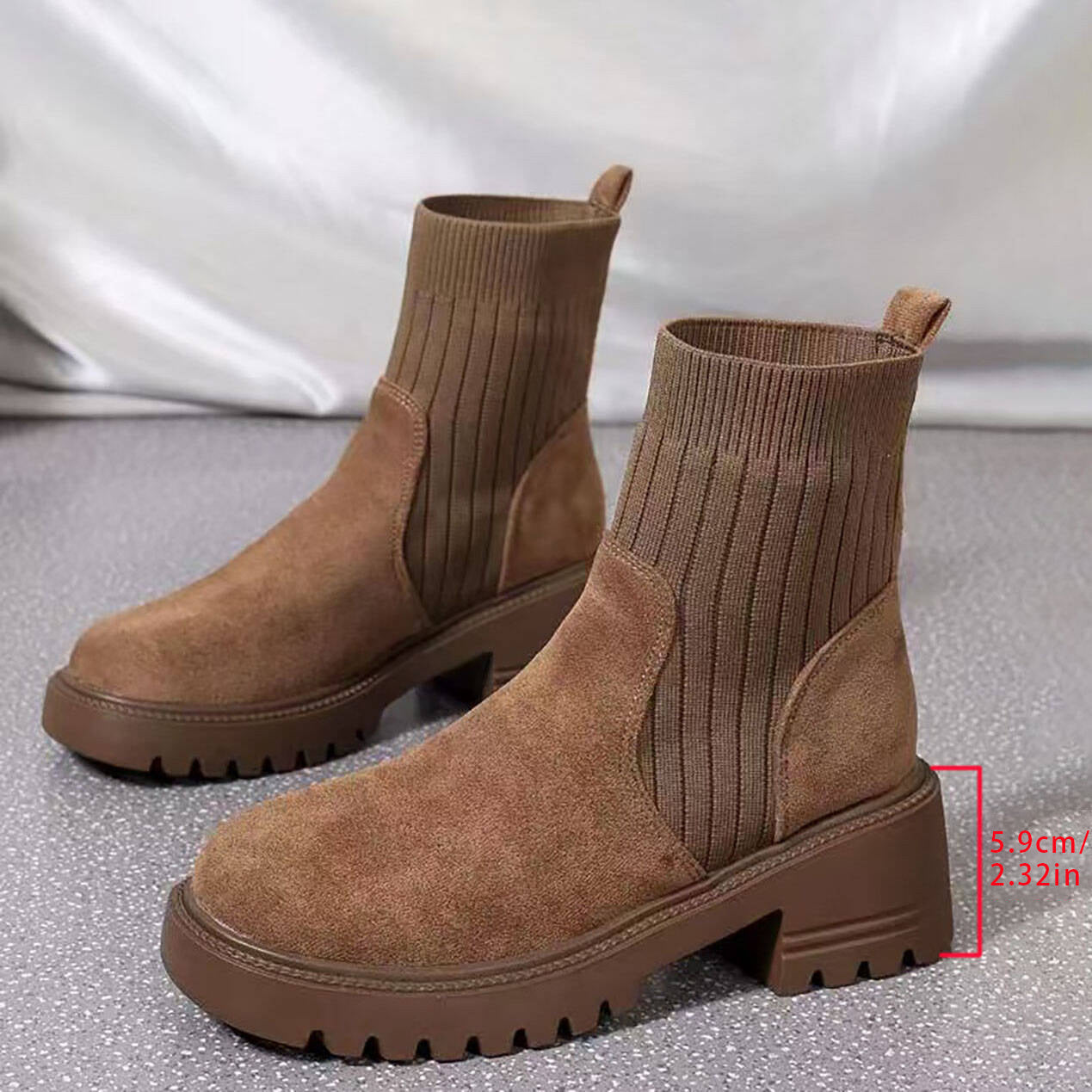 Elegant Black Faux Fur Ankle Boots - Stylish Pull-On with Round Toe, Mid-Heel, and Rubber Sole for Women, Perfect for Casual and Formal Attire, Stylish Ankle Boots|Faux Fur Boots|Rubber Sole Boots