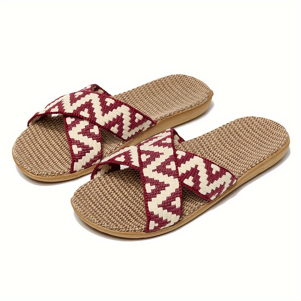 Simple Open Toe Slides, Casual Slip On Summer Flat Shoes, Comfortable Indoor Home Slides