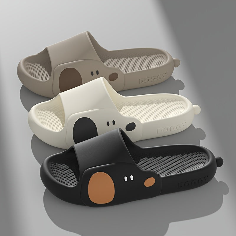 Adorable Dog Summer Slippers for Indoor and Outdoor Wear, Super Soft Thick Sole Bath Slipper with Anti-slip and Deodorant Function, Suitable for Couples, Men and Women