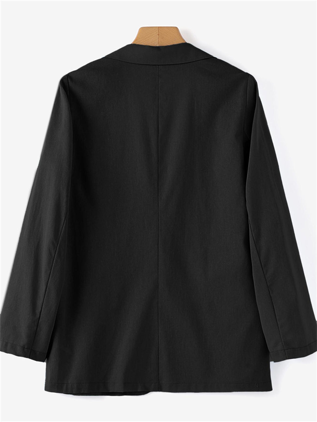 Women's Lightweight Casual Blazer - Single-Breasted Lapel Collar Long Sleeve Coat, Loose H-Silhouette, Solid Color, Machine Washable for Spring\u002FFall Commuting & Casual Attire, Subtle Texture Pattern