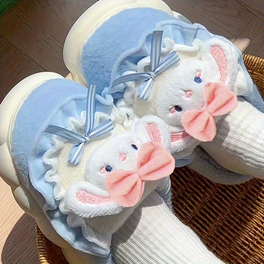 Winter Women's Indoor Slippers with Bowknot in Unfixed Shape