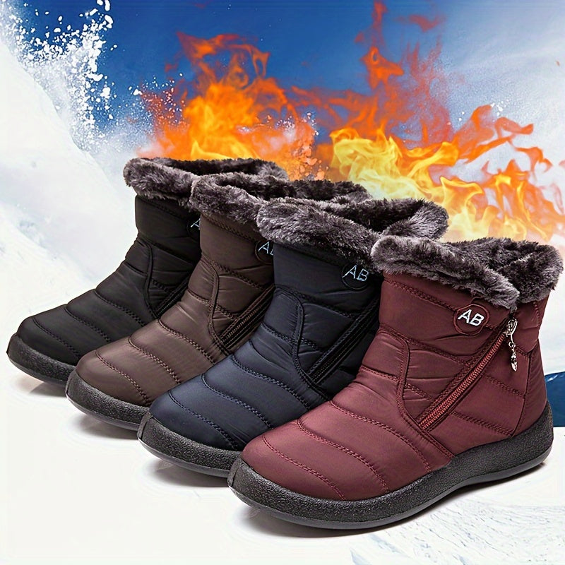 New Winter Warm Women's Snow Boots with Side Zipper