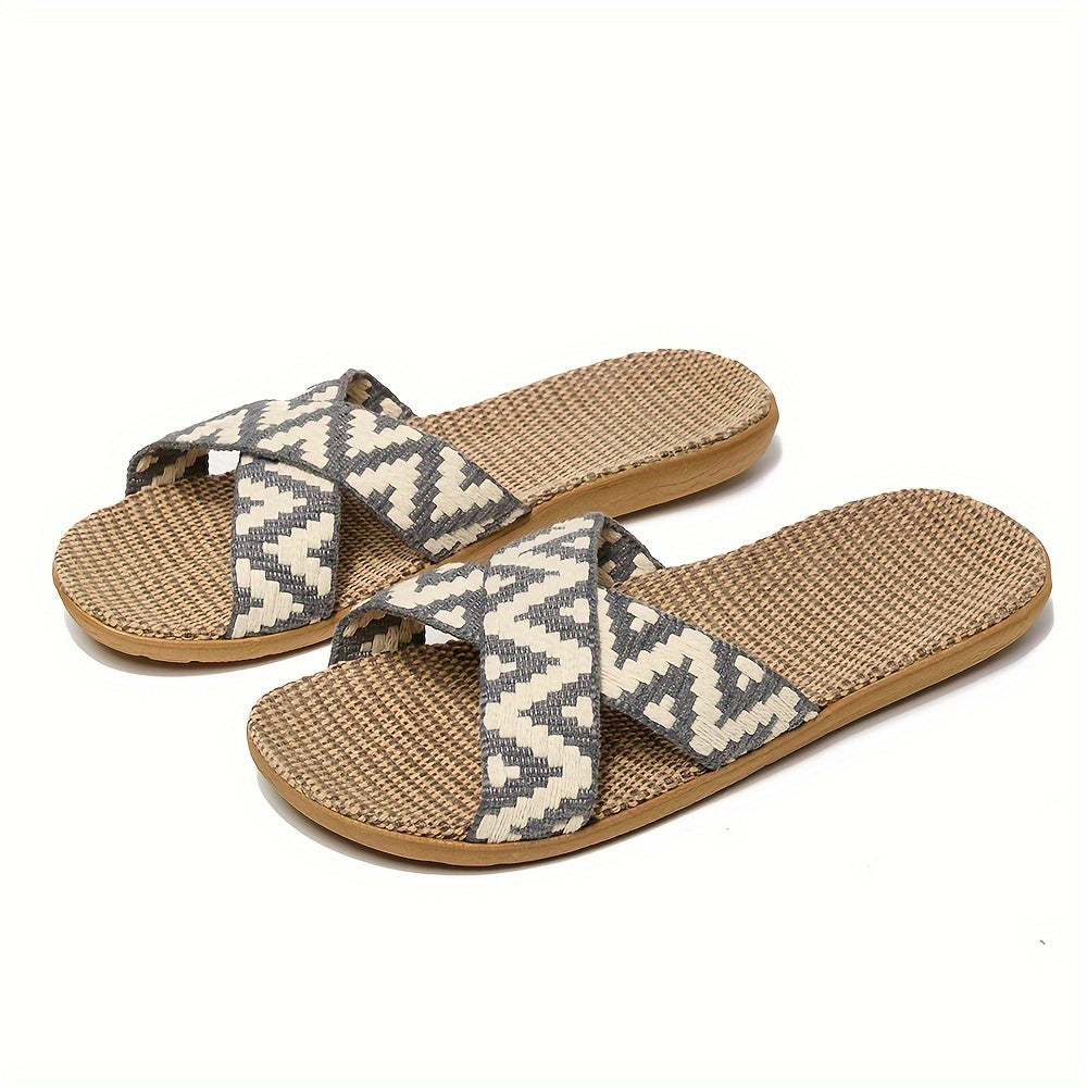 Simple Open Toe Slides, Casual Slip On Summer Flat Shoes, Comfortable Indoor Home Slides