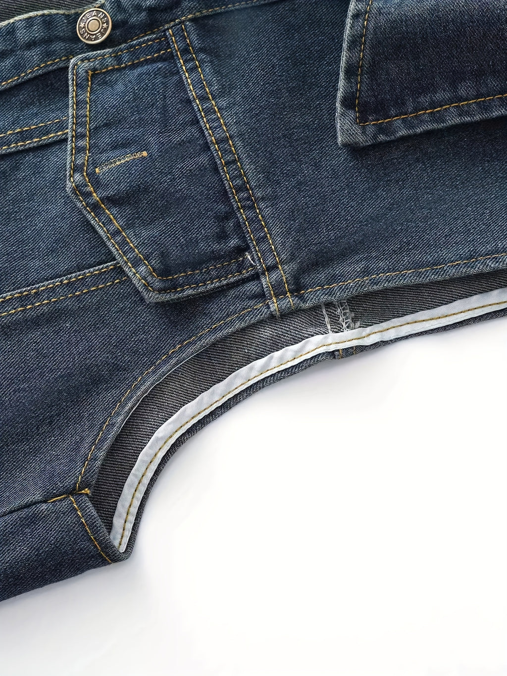 Women's Sleeveless Denim Vest - Retro Distressed Blue Washed -like Texture, Machine Washable All-Season Layering Piece, Casual Chic Short Jacket for Everyday Outfits, Sleek Flap Pockets