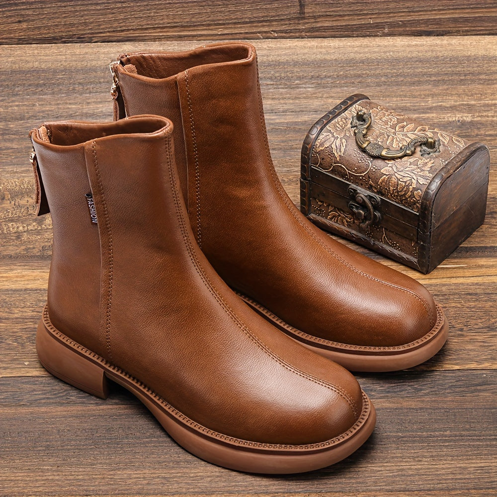 New Autumn and Winter Thin Women's Single Boots Thick Sole Boots Straight Cylindrical Boots 3429