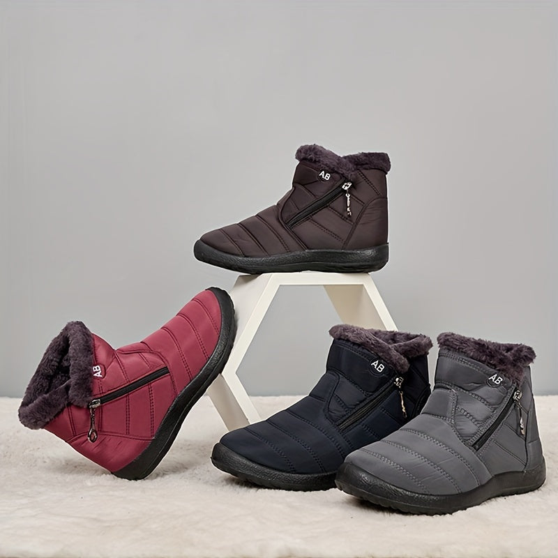 New Winter Warm Women's Snow Boots with Side Zipper