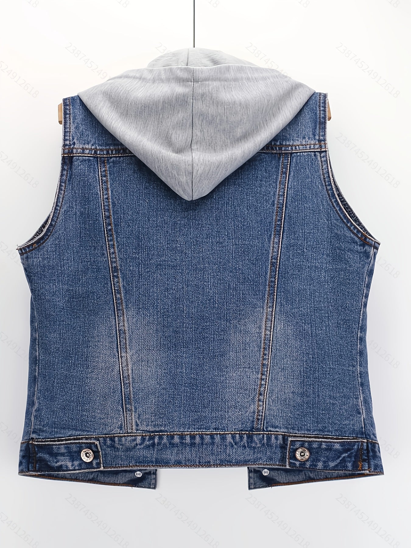 Spring-Summer Loose Korean Style Trendy Casual Sleeveless Short Jacket with Detachable Hoodie, Versatile Single-Breasted Cardigan