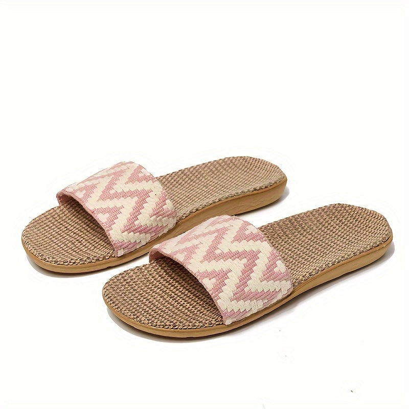 Simple Summer Slippers, Casual Open Toe Slip On Shoes, Comfortable Indoor Home Slippers