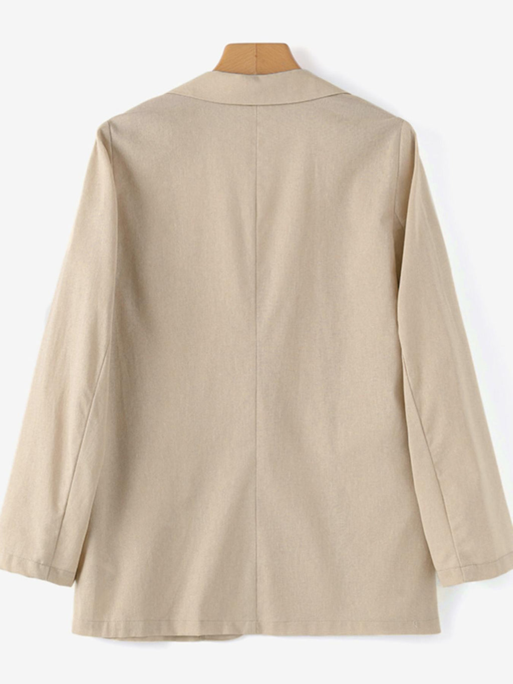 Women's Lightweight Casual Blazer - Single-Breasted Lapel Collar Long Sleeve Coat, Loose H-Silhouette, Solid Color, Machine Washable for Spring\u002FFall Commuting & Casual Attire, Subtle Texture Pattern