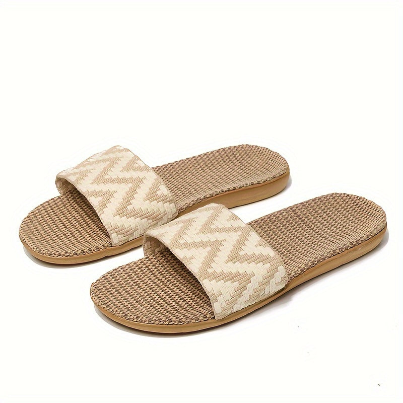 Simple Summer Slippers, Casual Open Toe Slip On Shoes, Comfortable Indoor Home Slippers