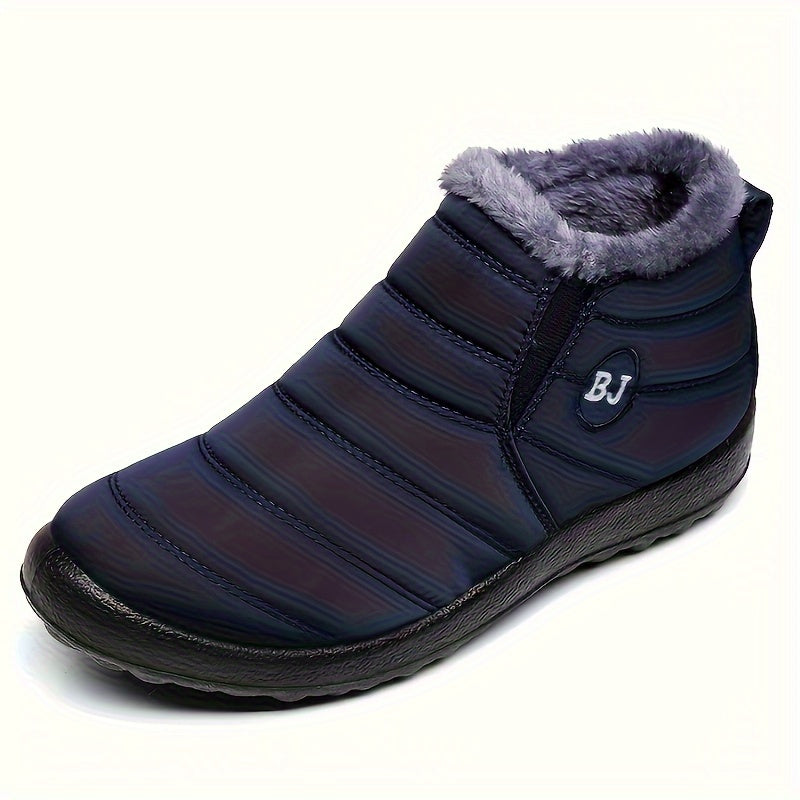 Women's High Quality Slip-On Snow Boots with Lining - Warm, Cozy Winter Ankle Boots for Outdoor Use, Dark Blue, Red, Brown Options