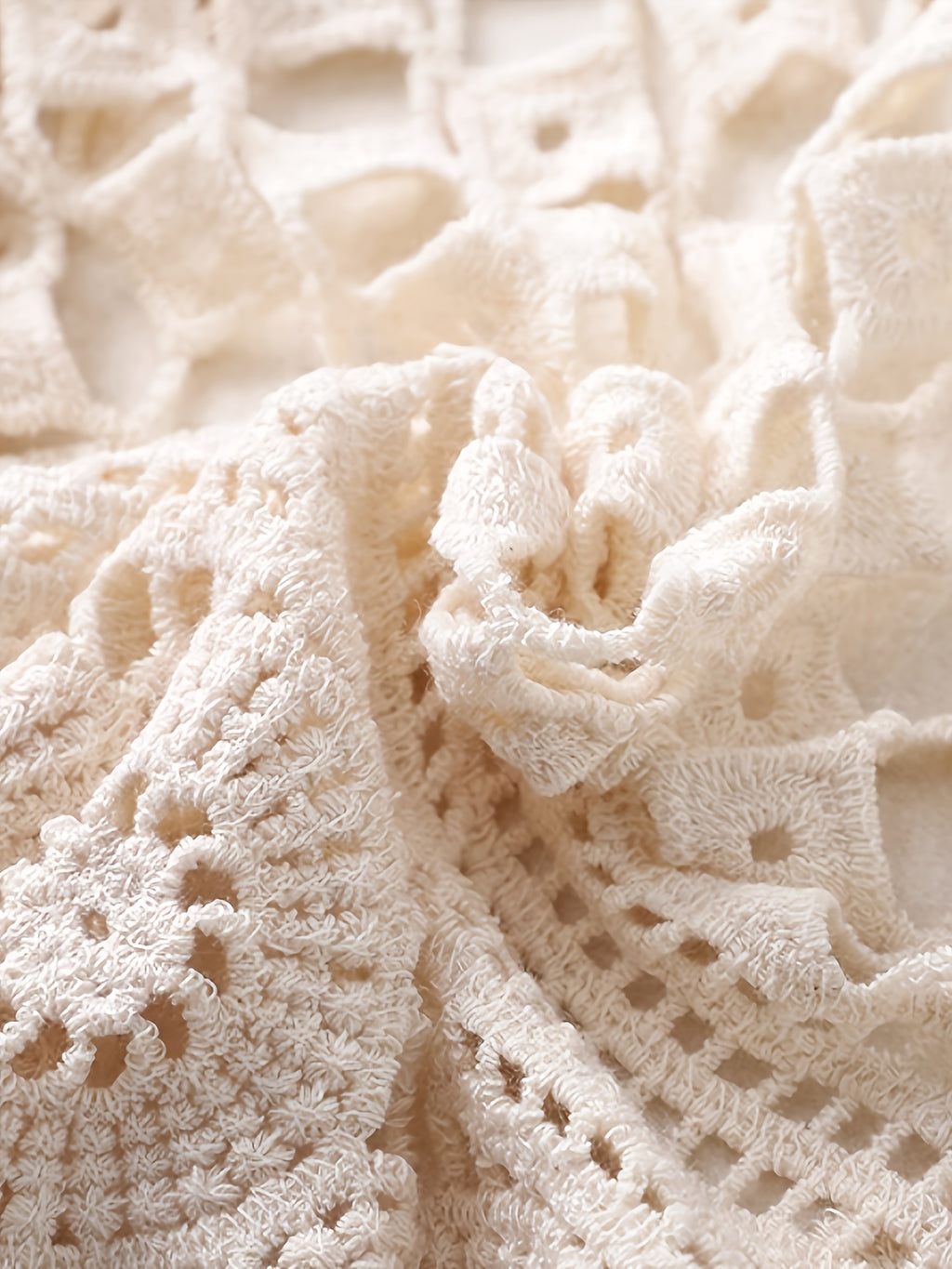 Boho Chic Cotton Breathable V-Neck Cardigan Vest for Women - Sleeveless, Hollow Out Design with Geometric Pattern, Perfect for Spring\u002FSummer, Short Fashion, Outdoor Wear, 14-16