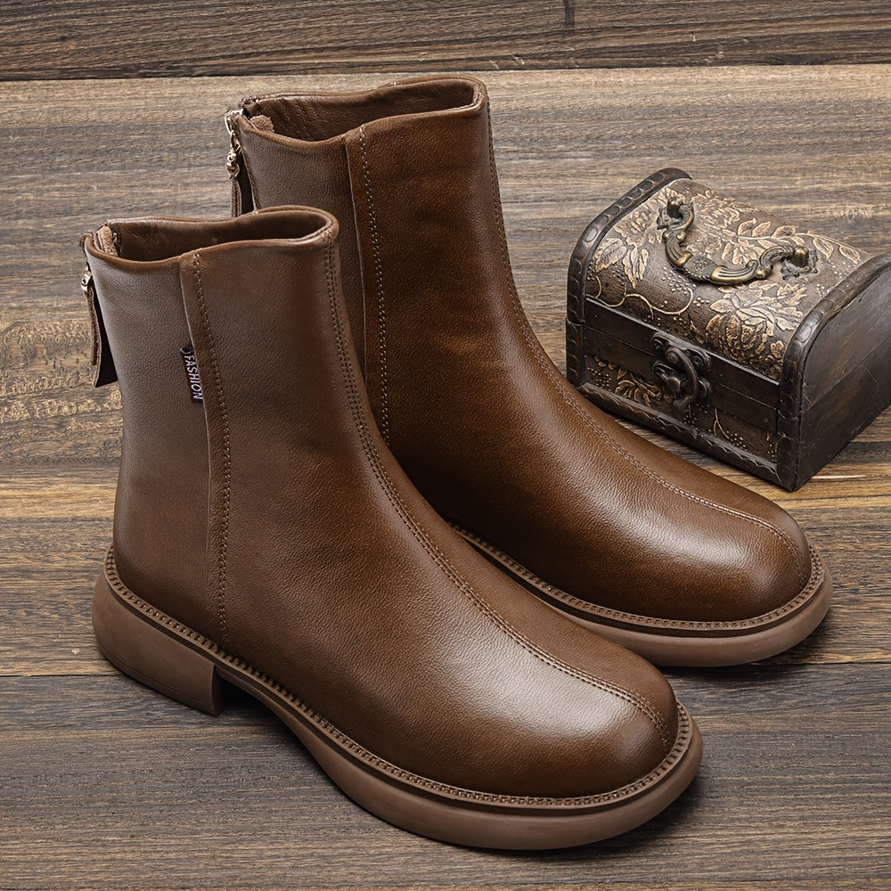 New Autumn and Winter Thin Women's Single Boots Thick Sole Boots Straight Cylindrical Boots 3429