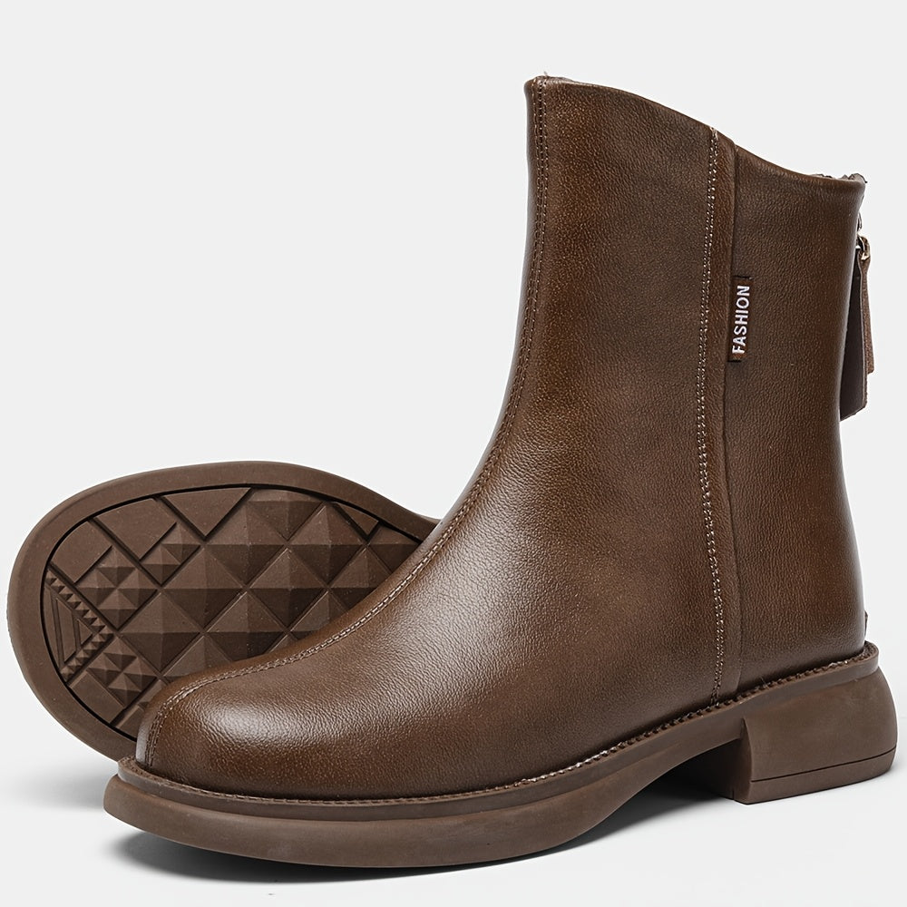 New Autumn and Winter Thin Women's Single Boots Thick Sole Boots Straight Cylindrical Boots 3429