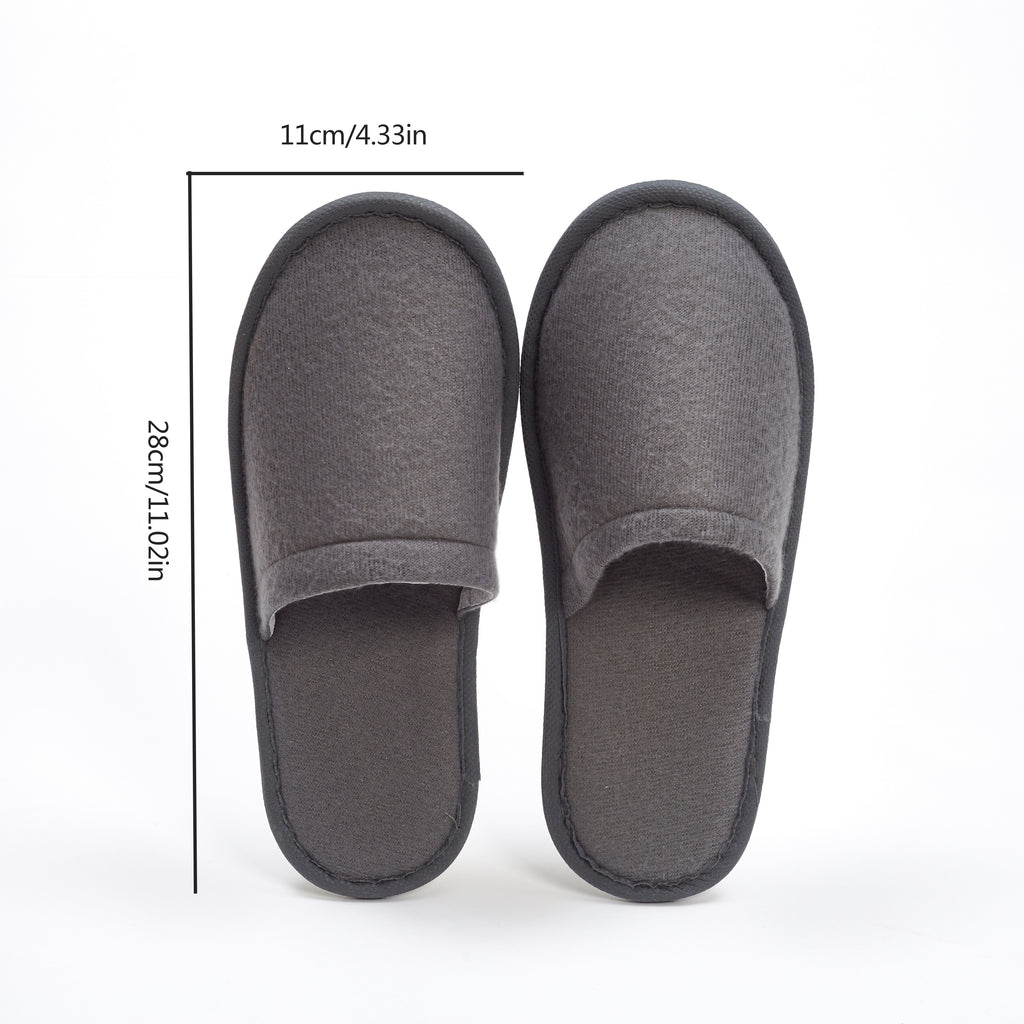 Chic Women's Disposable Slippers - Cozy Fleece Lined, Non-Washable, Solid Color with EVA Sole for Home & Travel