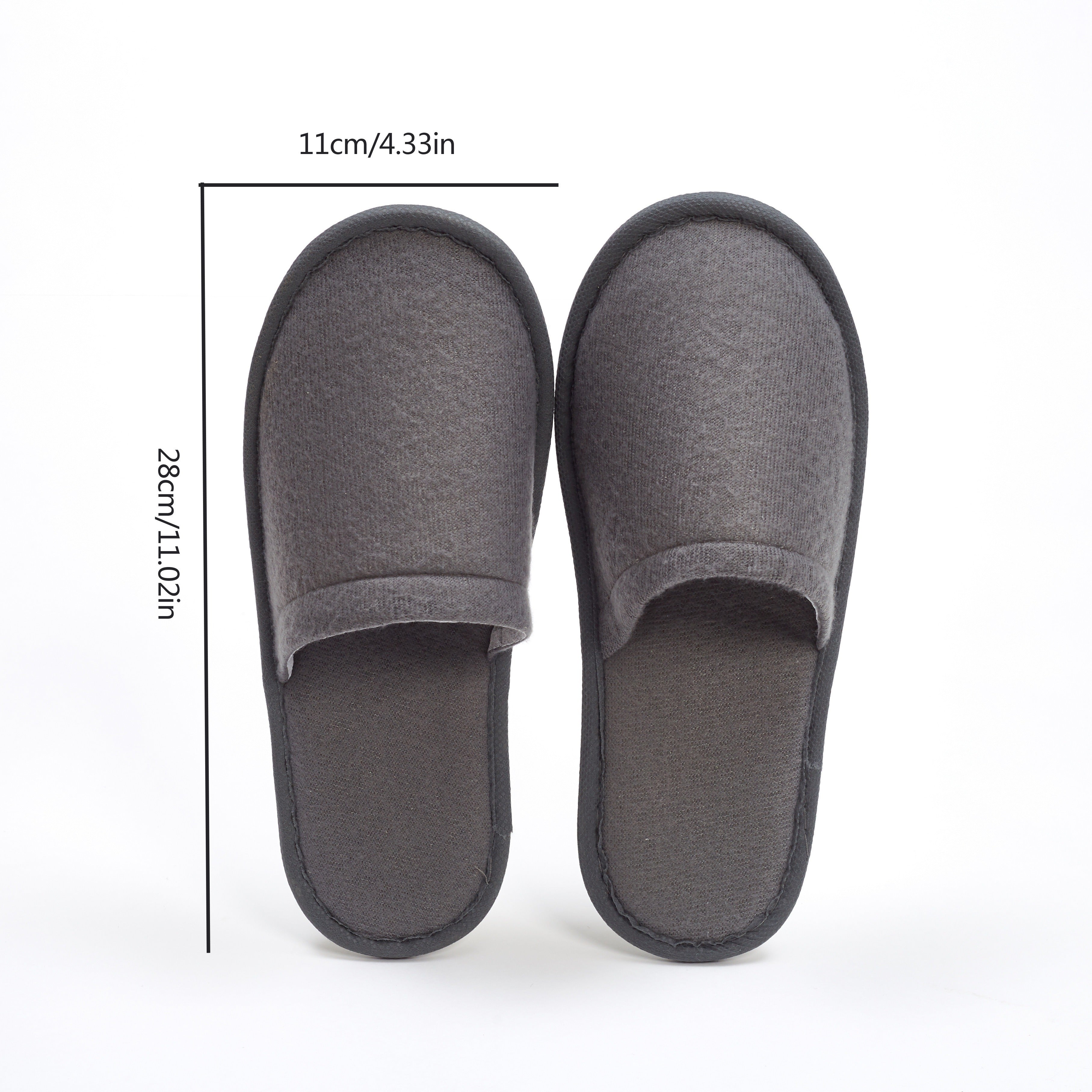 Chic Women's Disposable Slippers - Cozy Fleece Lined, Non-Washable, Solid Color with EVA Sole for Home & Travel