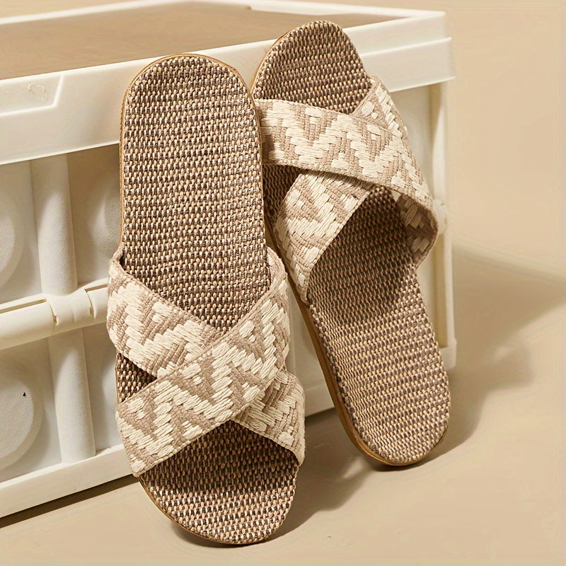 Simple Open Toe Slides, Casual Slip On Summer Flat Shoes, Comfortable Indoor Home Slides