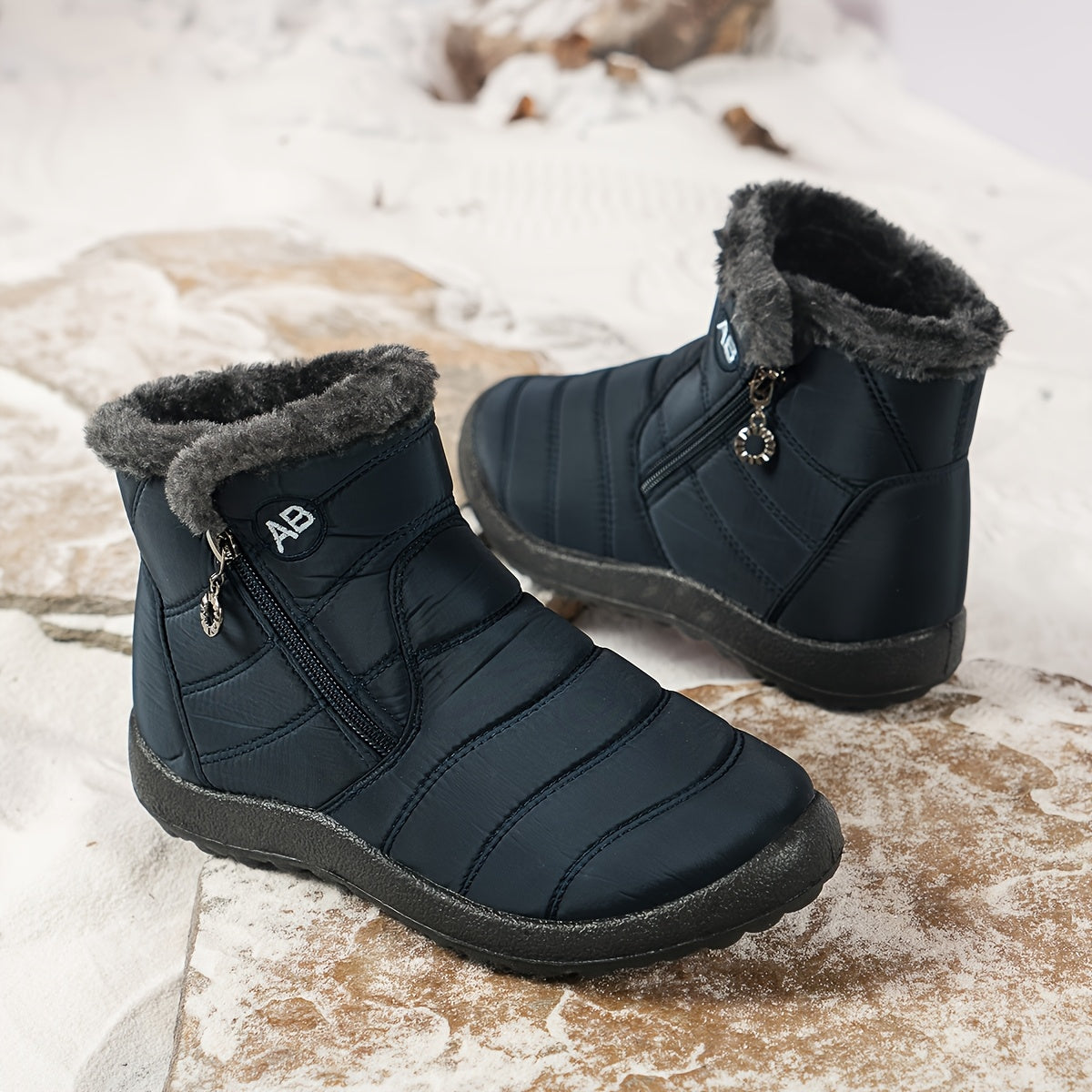 New Winter Warm Women's Snow Boots with Side Zipper