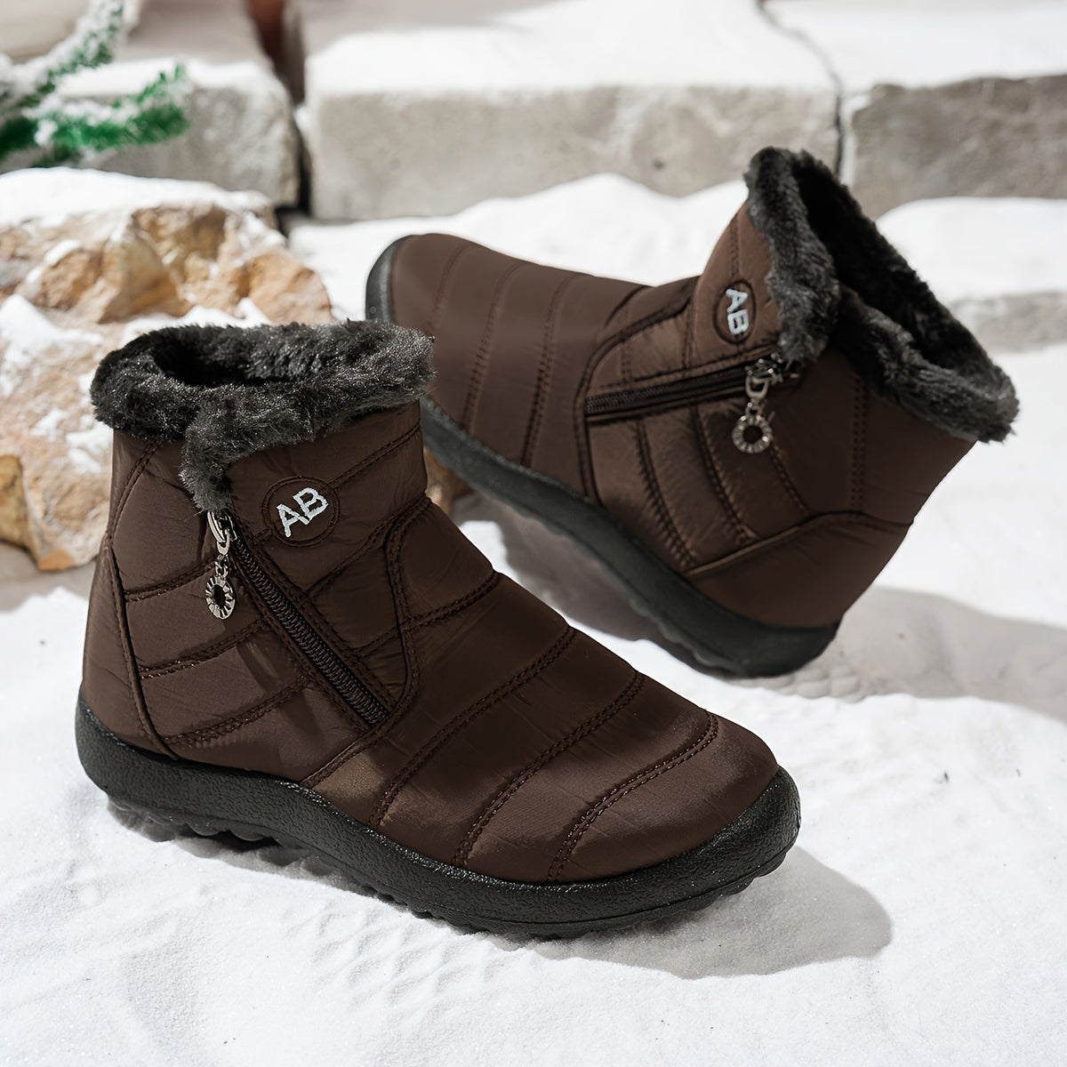New Winter Warm Women's Snow Boots with Side Zipper