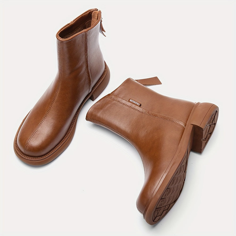 New Autumn and Winter Thin Women's Single Boots Thick Sole Boots Straight Cylindrical Boots 3429