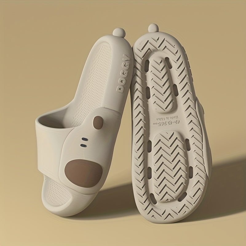 Adorable Dog Summer Slippers for Indoor and Outdoor Wear, Super Soft Thick Sole Bath Slipper with Anti-slip and Deodorant Function, Suitable for Couples, Men and Women