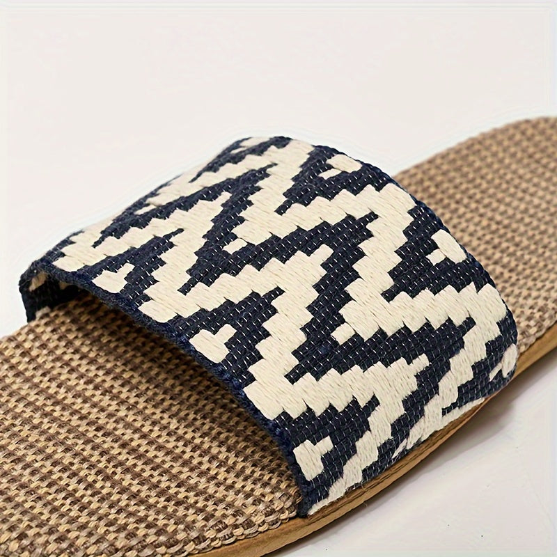 Simple Summer Slippers, Casual Open Toe Slip On Shoes, Comfortable Indoor Home Slippers