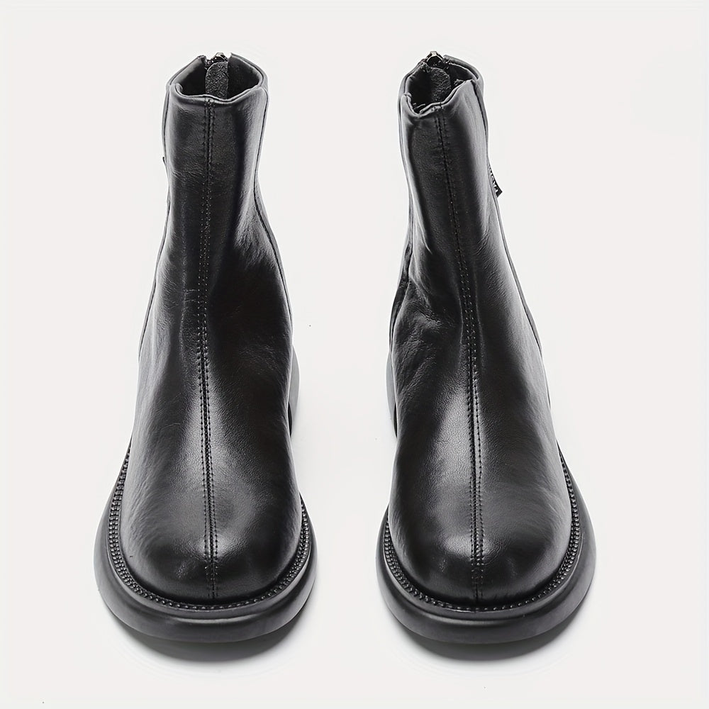 New Autumn and Winter Thin Women's Single Boots Thick Sole Boots Straight Cylindrical Boots 3429