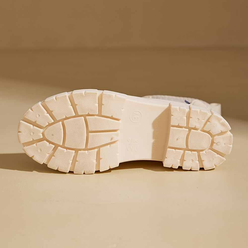 Women'S Chelsea Rain Boots - Slip-Resistant Thick Sole, Round Toe, PVC Upper & Sole, Comfortable Fabric Inner & Insole, Versatile Outdoor Footwear for Casual Attire, Versatile Outdoor Shoes | Chelsea Rain Boots | Durable PVC Materia