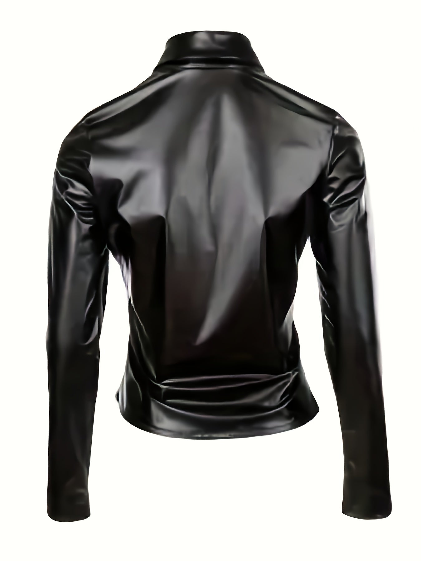 Simulated Synthetic Synthetic Leather Women's Top
